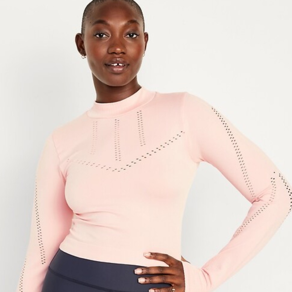 Old Navy Seamless Go Dry mockneck crop, large